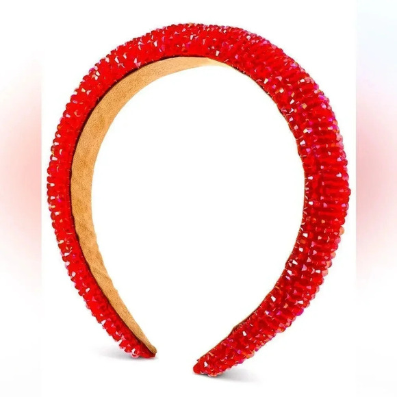 Anthropologie Accessories - Red Crystal Fabric Headband